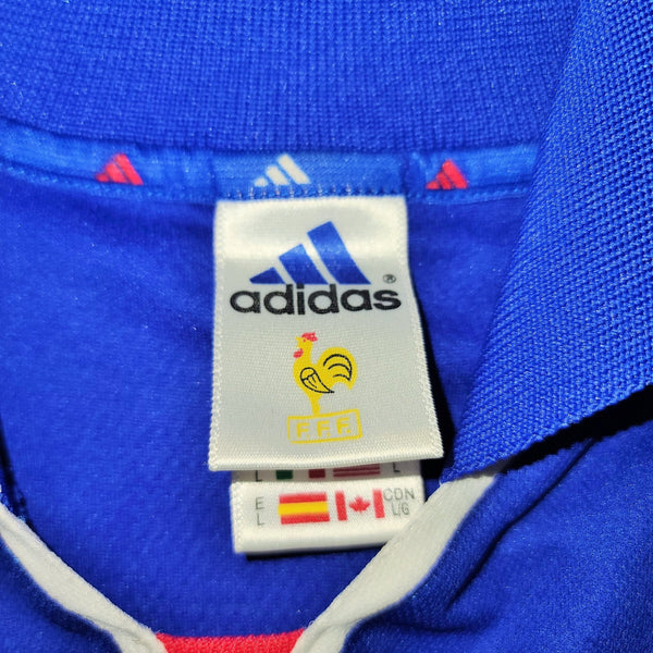 Zidane France Adidas 2000 EURO CUP Home Jersey Maillot Shirt Trikot L foreversoccerjerseys