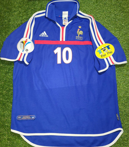 pedir transfusión cama Zidane France Adidas 2000 EURO CUP Home Jersey Maillot Shirt Trikot L –  foreversoccerjerseys