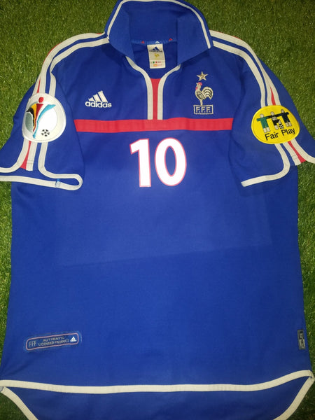 Zidane France Adidas 2000 EURO CUP Jersey Maillot Shirt Trikot M foreversoccerjerseys