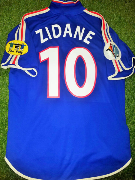 Zidane France Adidas 2000 EURO CUP Jersey Maillot Shirt Trikot M foreversoccerjerseys