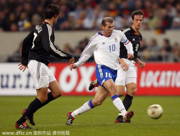 Zidane France PLAYER ISSUE EURO CUP 2004 Jersey Shirt Maillot M SKU# 600245 TRI001 foreversoccerjerseys