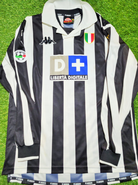 Zidane Juventus 1998 1999 Home Long Sleeve Kappa Soccer Jersey Shirt M kappa