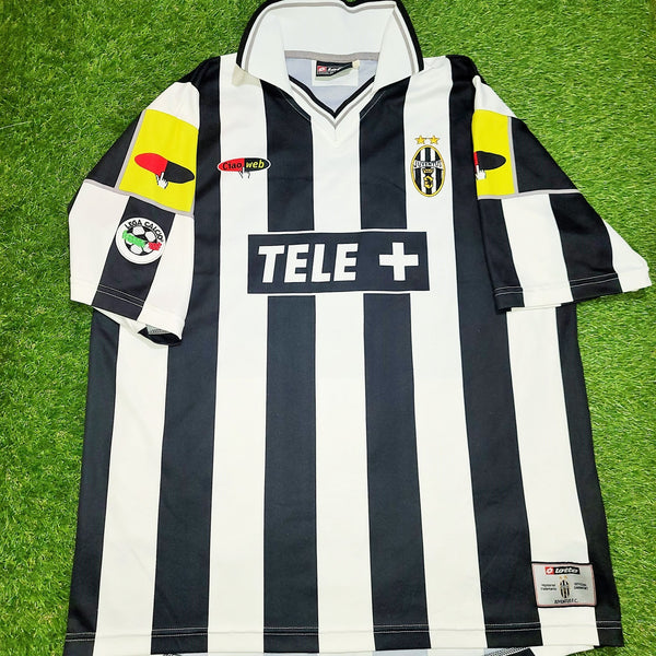 Zidane Juventus 2000 2001 Lotto CIAO WEB Home Jersey Shirt Maglia Maillot XL foreversoccerjerseys