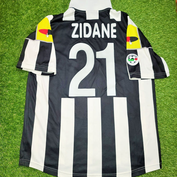 Zidane Juventus 2000 2001 Lotto CIAO WEB Home Jersey Shirt Maglia Maillot XL foreversoccerjerseys