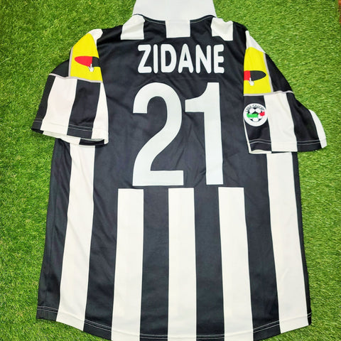 Zidane Juventus 2000 2001 Lotto CIAO WEB Home Jersey Shirt Maglia Maillot XL foreversoccerjerseys