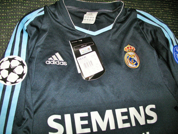 Zidane Real Madrid 2003 2004 Navy Jersey Shirt Camiseta Maillot BNWT XL - foreversoccerjerseys