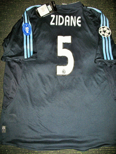 Zidane Real Madrid 2003 2004 Navy Jersey Shirt Camiseta Maillot BNWT XL - foreversoccerjerseys