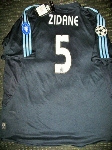 Zidane Real Madrid 2003 2004 Navy Jersey Shirt Camiseta Maillot BNWT XL - foreversoccerjerseys