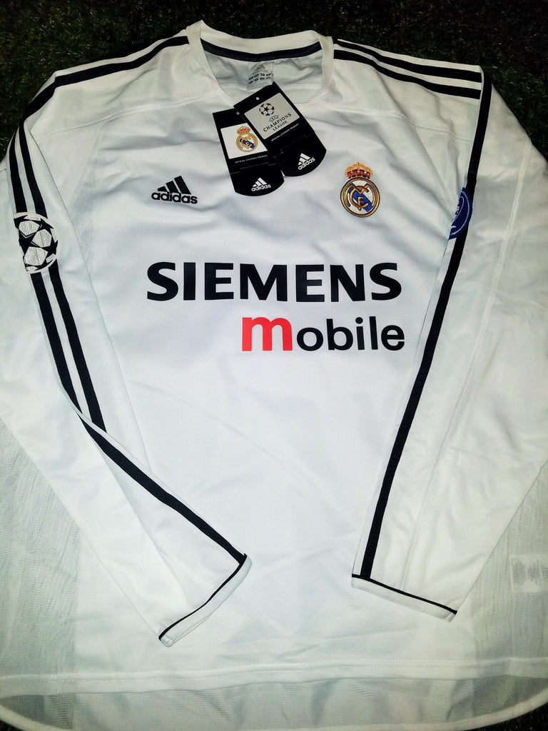 Zidane Real Madrid 2003 2004 UEFA Long Sleeve Jersey Shirt