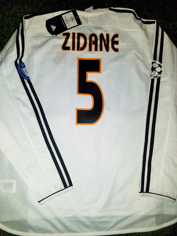 Zidane Real Madrid 2003 2004 UEFA Long Sleeve Jersey Shirt Camiseta 913869 ASR001 XL BNWT foreversoccerjerseys