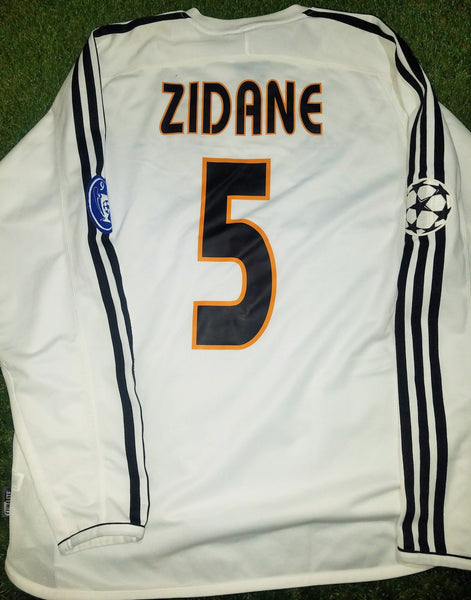 Zidane Real Madrid 2003 2004 UEFA Long Sleeve Jersey Shirt Camiseta M SKU# 913869 ASR001 foreversoccerjerseys