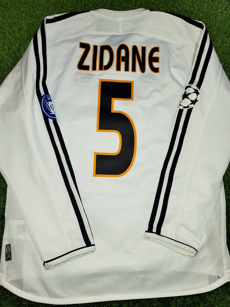 Zidane Real Madrid 2003 2004 UEFA Long Sleeve Jersey Shirt Camiseta S SKU# 913869 ASR001 foreversoccerjerseys