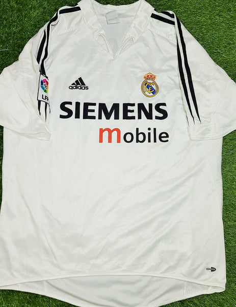 Zidane Real Madrid Adidas Home 2004 2005 Jersey Camiseta Shirt L SKU# 367842 foreversoccerjerseys