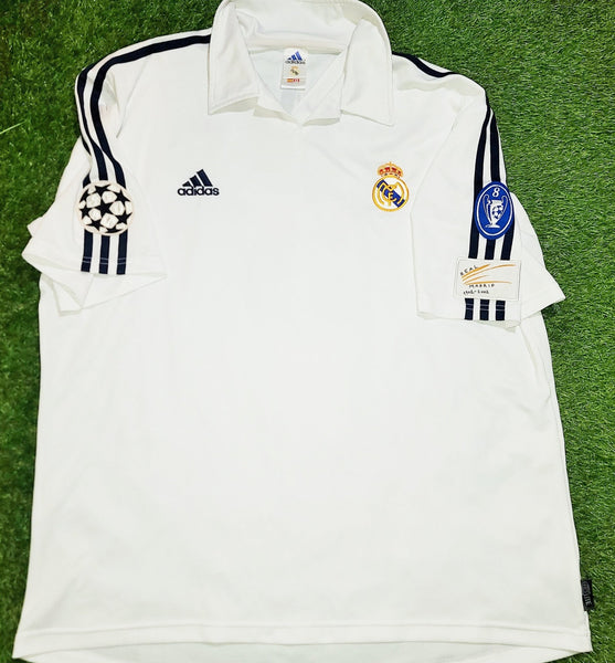 Zidane Real Madrid Centenary 2001 2002 UEFA Jersey Shirt Maillot XL SKU# 134748 ASR001 foreversoccerjerseys