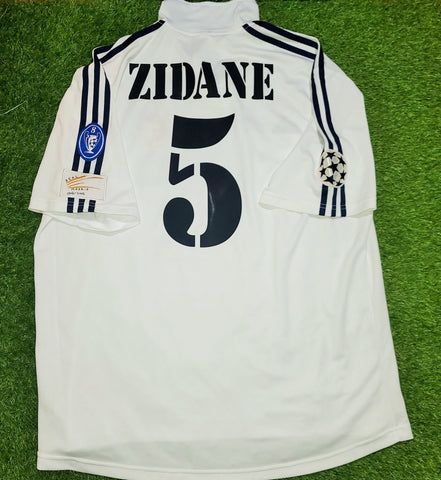 Zidane Real Madrid Centenary 2001 2002 UEFA Jersey Shirt Maillot XL SKU# 134748 ASR001 foreversoccerjerseys