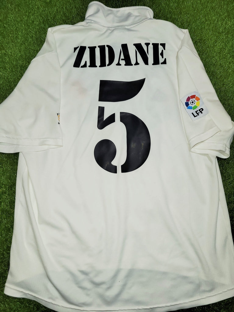 Zidane Real Madrid DEBUT CENTENARY SEASON 2001 2002 Home Soccer Jersey Shirt L SKU# 156653 ASR001 Adidas