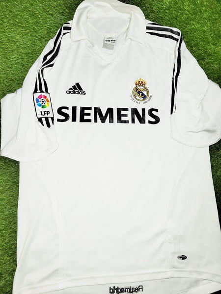 Zidane Real Madrid LAST GAME 2005 2006 Home Soccer Jersey Shirt M SKU# 109879 Adidas