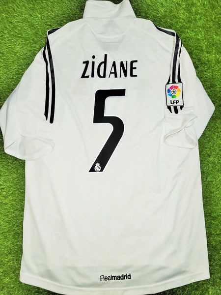 Zidane Real Madrid LAST GAME 2005 2006 Home Soccer Jersey Shirt M SKU# 109879 Adidas
