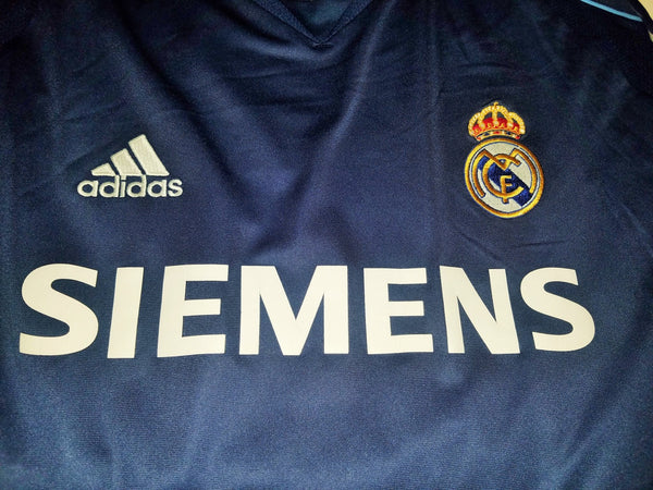 Zidane Real Madrid LAST SEASON 2005 2006 Away Navy Jersey Shirt Camiseta L SKU# 109856 AP5002 foreversoccerjerseys
