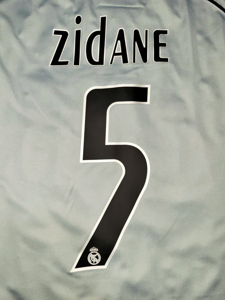 Zidane Real Madrid LAST SEASON 2005 2006 Grey Third Soccer Jersey Shirt M SKU# 109845 Adidas