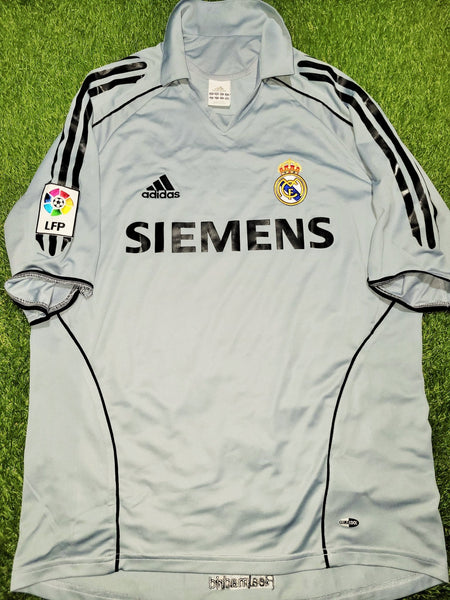 Zidane Real Madrid LAST SEASON 2005 2006 Grey Third Soccer Jersey Shirt M SKU# 109845 Adidas