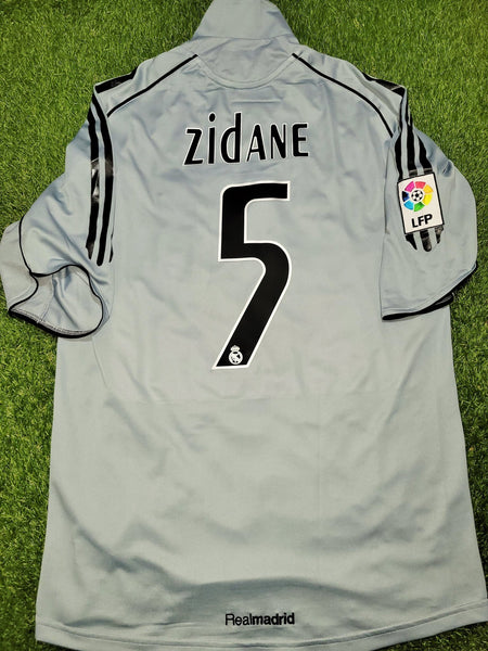 Zidane Real Madrid LAST SEASON 2005 2006 Grey Third Soccer Jersey Shirt M SKU# 109845 Adidas