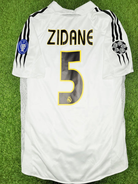 Zidane Real Madrid PLAYER ISSUE UEFA 2004 2005 Jersey Shirt M SKU# 367843 AJF001 Adidas