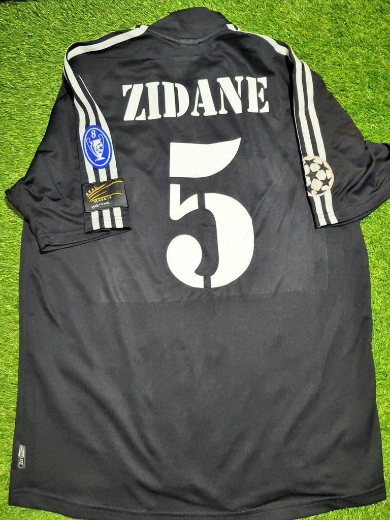 Zidane Real Madrid UEFA 2001 2002 Away Soccer Jersey Shirt L SKU# 134747 ASR001/10 Adidas