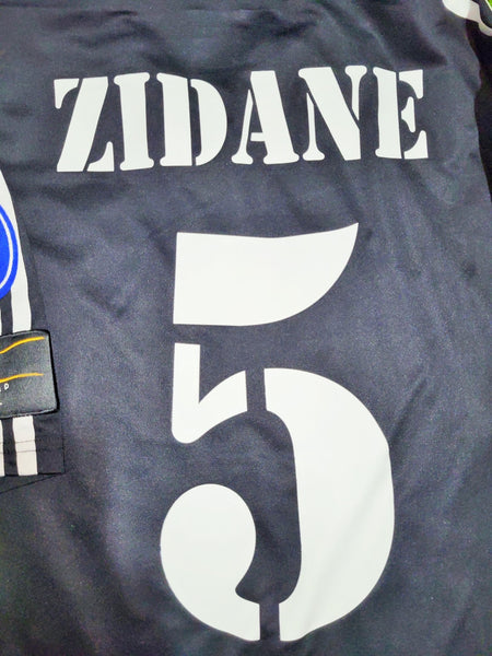 Zidane Real Madrid UEFA 2001 2002 Away Soccer Jersey Shirt L SKU# 134747 ASR001/10 Adidas