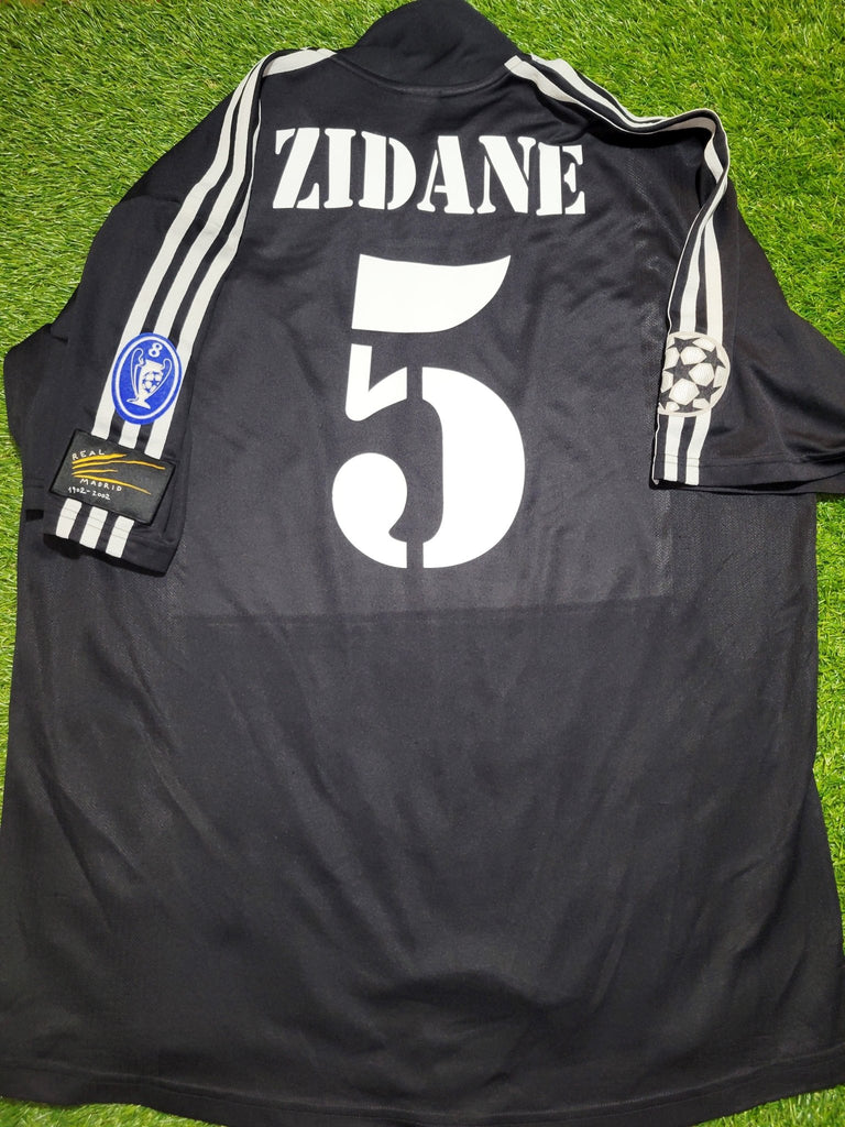 Zidane Real Madrid UEFA 2001 Black Adidas Away Shirt Camis – foreversoccerjerseys