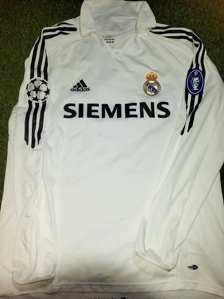 Zidane Real Madrid UEFA 2005 2006 Long Sleeve Jersey Shirt Camiseta L SKU# 109871 APU002 foreversoccerjerseys