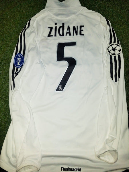 Zidane Real Madrid UEFA 2005 2006 Long Sleeve Jersey Shirt Camiseta L SKU# 109871 APU002 foreversoccerjerseys