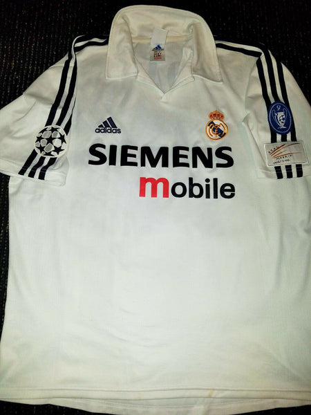 Zidane Real Madrid UEFA CENTENARY 2002 2003 Jersey Shirt Camiseta L - foreversoccerjerseys